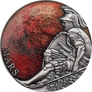 2020 - Mars Planets and Gods 3 oz Antique finish Silver Coin CFA Cameroon
