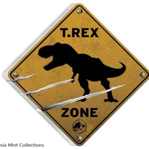 2022 Niue Jurassic World Dominion T.Rex Sign 2oz Silver Shaped Coin
