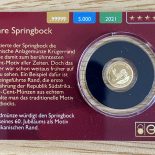 2021 – Gold Coin Card – Gabon 1000 Francs Gold PP 60 Years Springbock