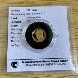 2014 - Gold - Ivory Coast 100 francs gold PP Pope Benedict XVI