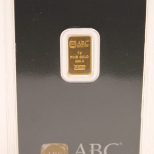 1g 999.9 ABC Bullion Minted Tablet Solid Fine Gold Ingot Certified Investor Bar