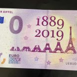 2019 – 0 Euro Note FRANCE – TOUR EIFFEL #04 Eiffel Tower Paris UEBU