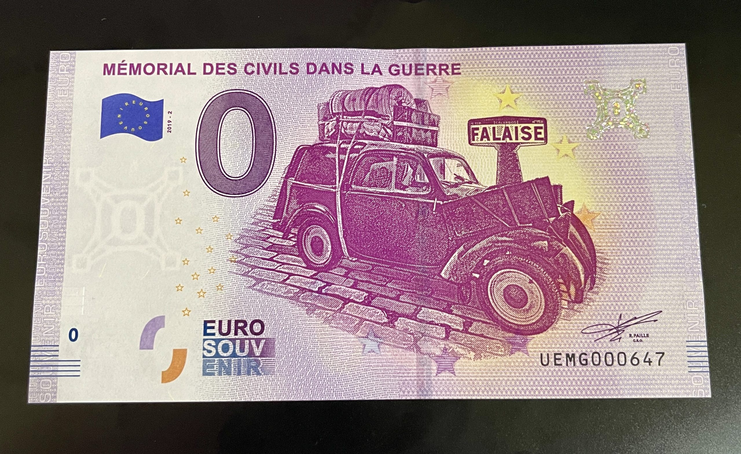 2019 - 0 Euro-Schein FRANCE - MEMORIAL OF CIVILIANS IN WAR #02 UEMG