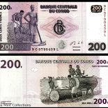 2013 – Banknote banknote – Central Bank of the CONGO, 200 FRANCS UNC