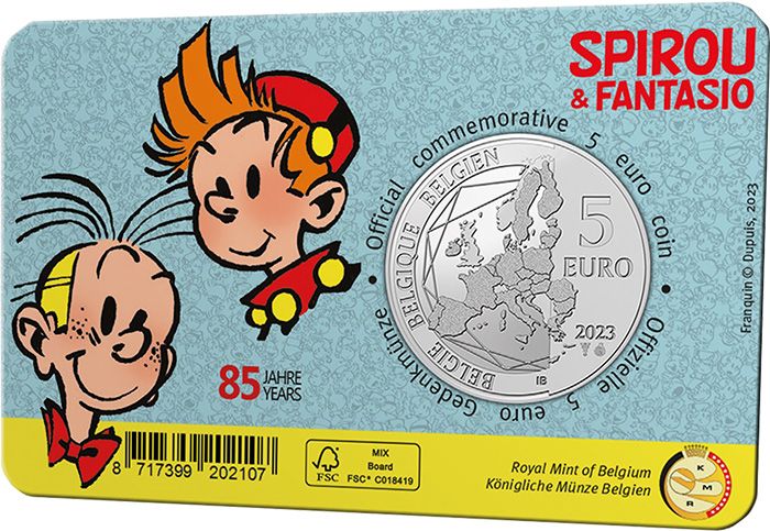 4 2023 - Belgium 5 Euro 85 Years Spirou & Fantasio