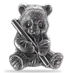 2024 Chad Panda Shaped High Relief 1 oz .999 Silver Coin Box/COA Mintage 1000