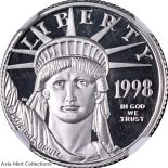 1998-W Platinum American Eagle $10 NGC PF69 Ultra Cameo Brown Label