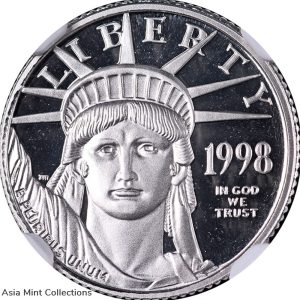 1998-W Platinum American Eagle $10 NGC PF69 Ultra Cameo Brown Label