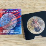 2019 – USA 1$ Faces of America – Gold Rush 1 Oz Silver Coin with Varnish