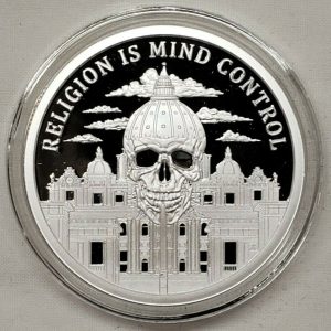 2021 - 1oz Religion Is Mind Control Silver Shield Proof Coin