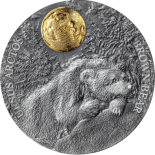 2023 – Brown Bear Wildlife in the Moonlight 2 oz Antique finish Silver Coin Niue