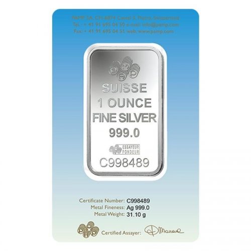 2 PAMP SUISSE AM YISRAEL CHAI 1 OZ PURE SILVER BAR IN ASSAY