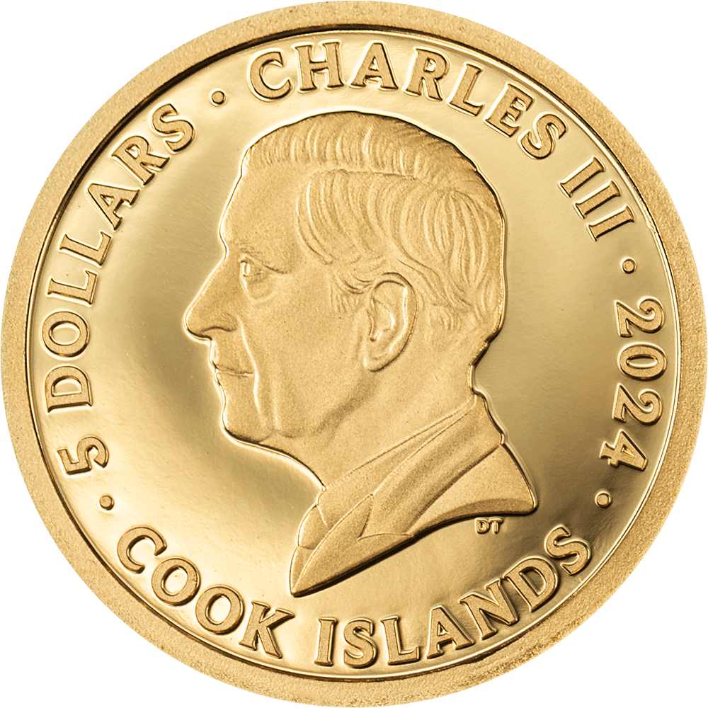 2.2024 Cook Islands Legends Wild West 0.5g Gold Proof Coin png