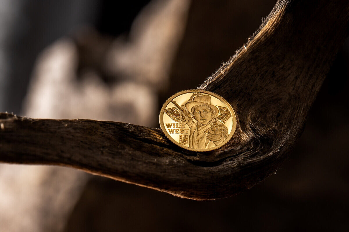 3.2024 Cook Islands Legends Wild West 0.5g Gold Proof Coin jpeg