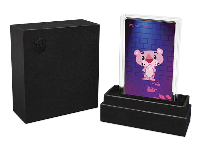 4.2024 Tuvalu Pink Panther Minted Mini 1 oz Silver Coin Box COA NEW Mintage 2500 png