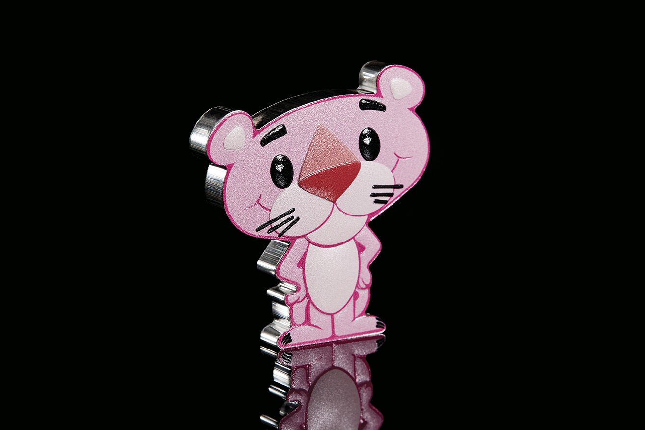 6.2024 Tuvalu Pink Panther Minted Mini 1 oz Silver Coin Box COA NEW Mintage 2500 jpeg