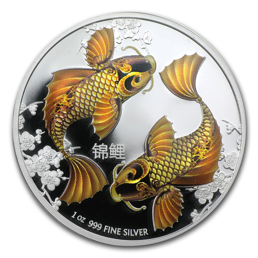 1 2012 Niue 1 oz Silver $2 Feng Shui Koi Fish