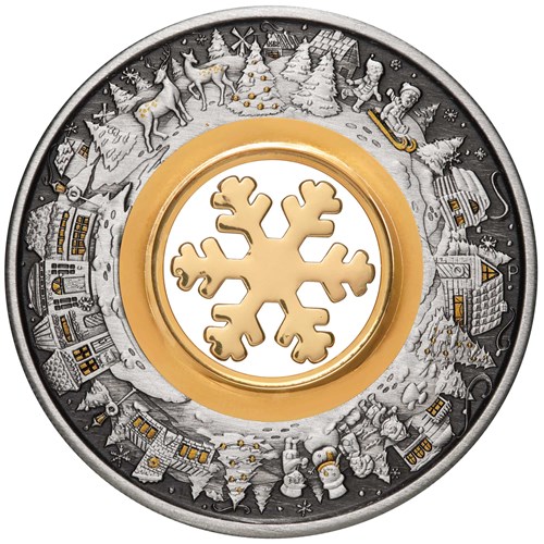 1 2021 Australian Christmas Wonderland 2oz Silver Antique Coin