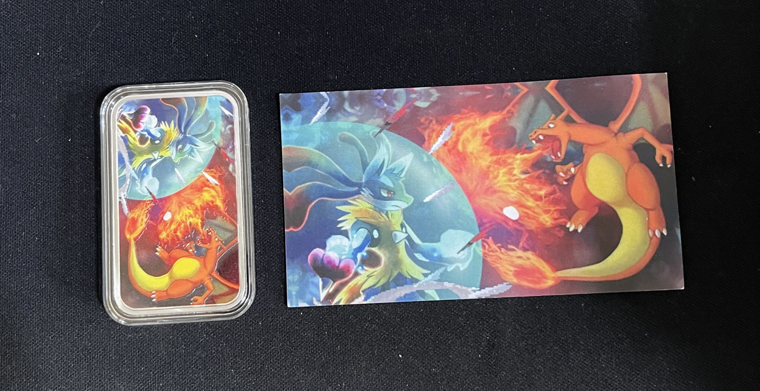 1 Fire Charizard Vs. Lucario Battle Pokémon Trading Card 1 tr. oz .999 Silver Bar