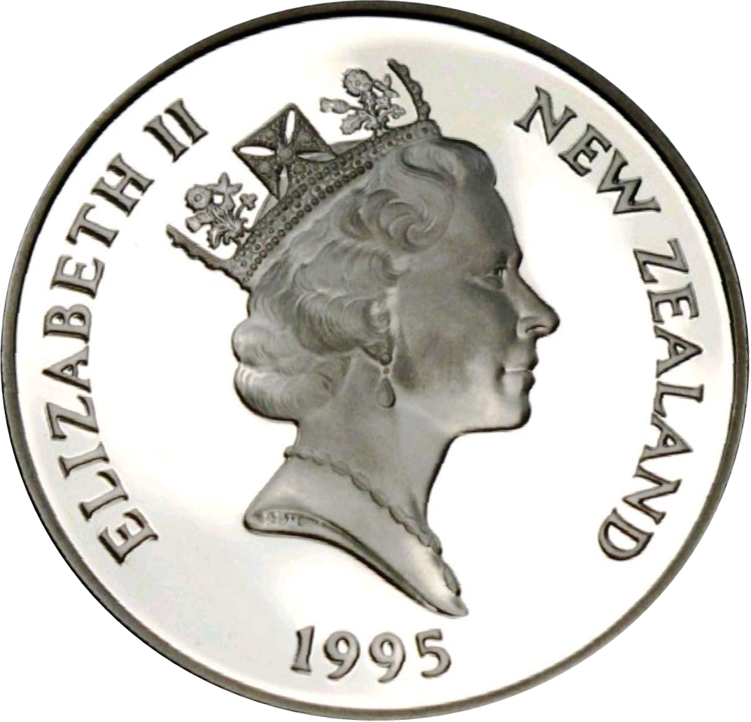 2 1995 New Zealand Five Dollar Silver Proof Coin Queen Elizabeth II Tui Bird