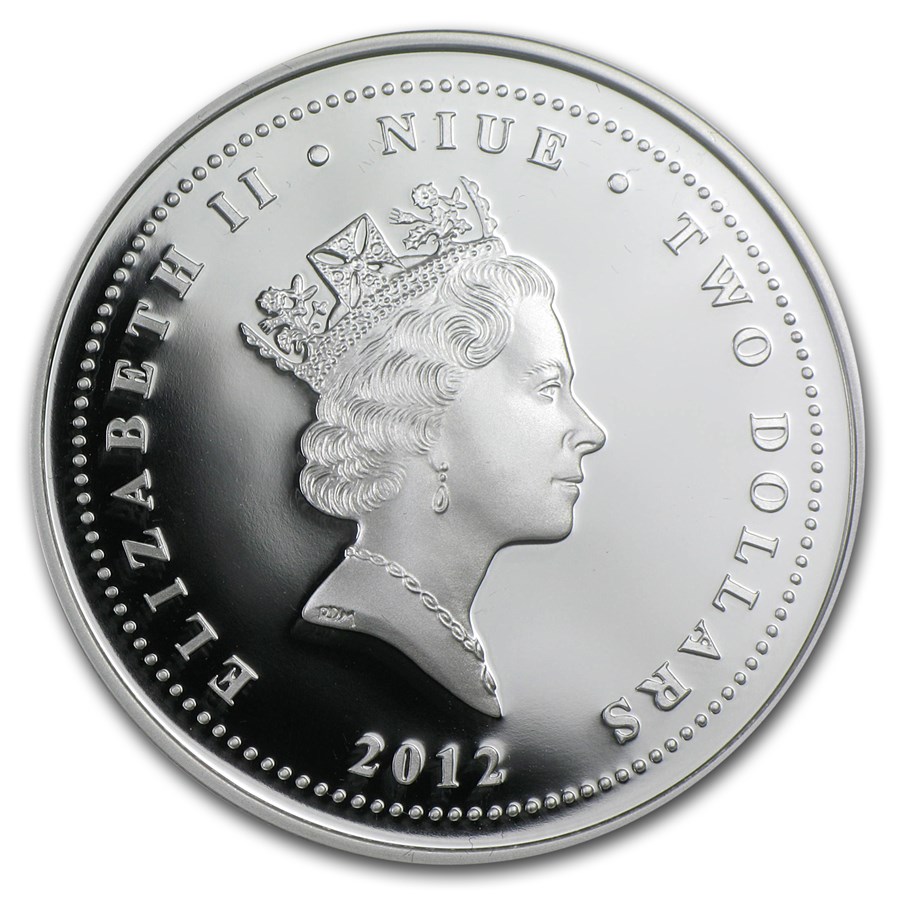 2. 2012 Niue 1 oz Silver $2 Feng Shui Koi Fish