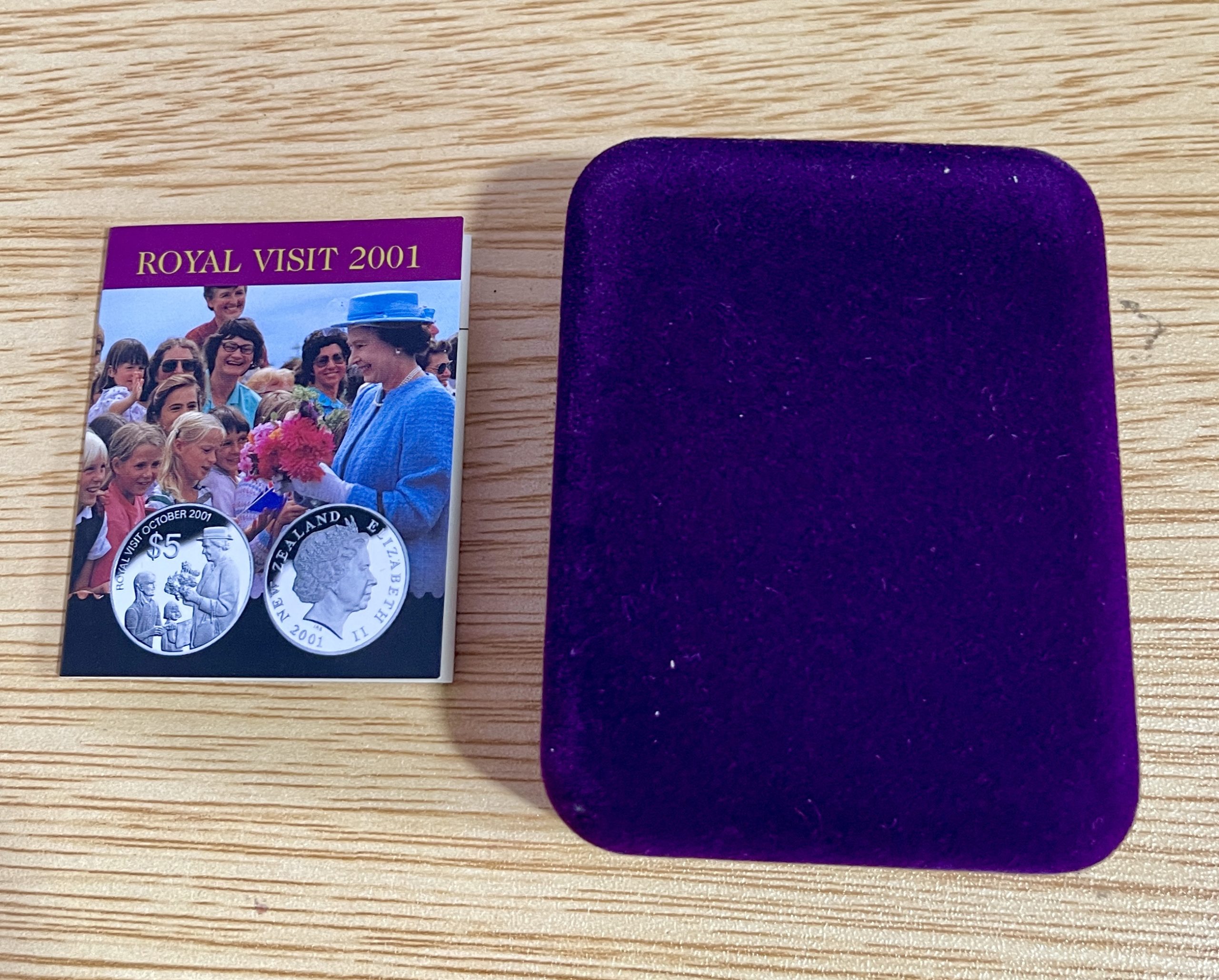 4. 2001 - New Zealand Silver $5 Proof Coin - Royal Visit