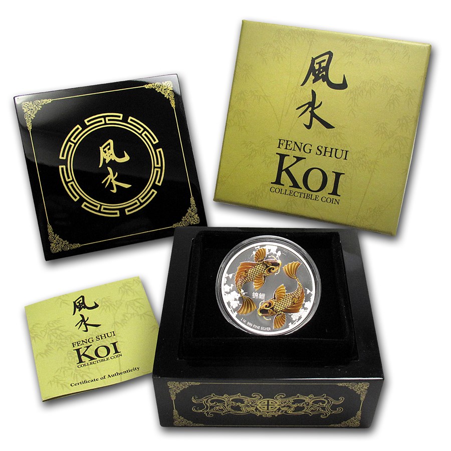 5 . 2012 Niue 1 oz Silver $2 Feng Shui Koi Fish