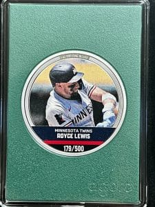 2024 Agoro MAJOR LEAGUE BASEBALL Silver Trading Coins  Emerald Mintage - Royce Lewis #179 Minnesota Twins